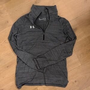 Under Armour Women’s Heathered Dark Gray Quarter-Zip Performance Jacket Heatgear